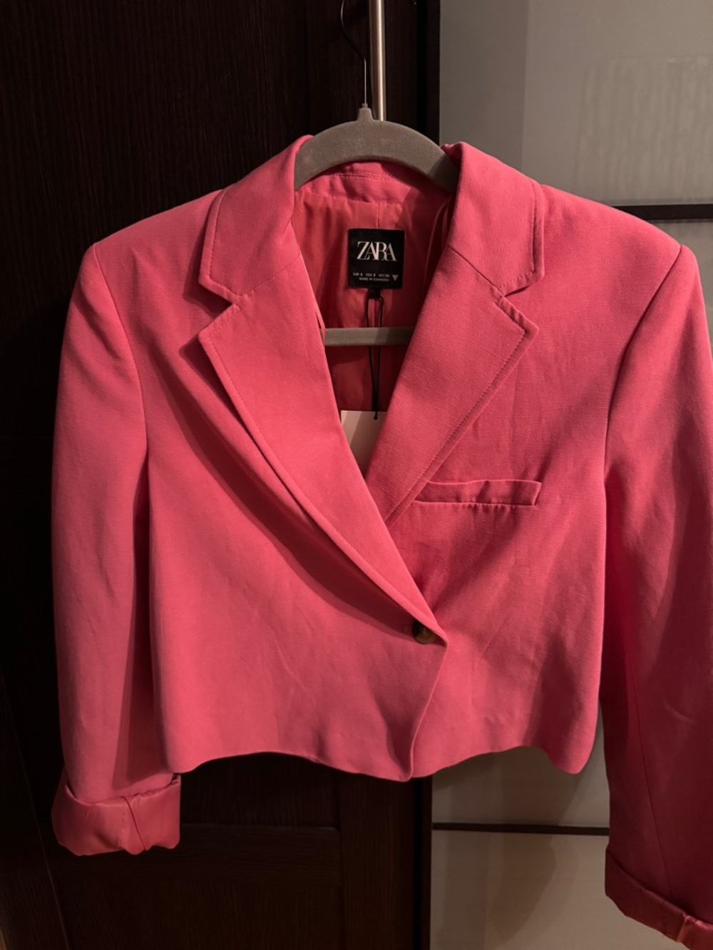 Pink Cropped Blazer - Picture 2 of 4